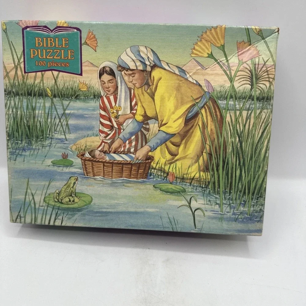 Bible Puzzle 100 Pieces Moses In The Bulrushes Vintage 108 Pieces  1987